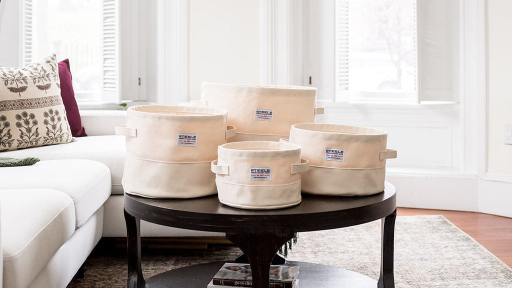 Round Canvas Storage Bins