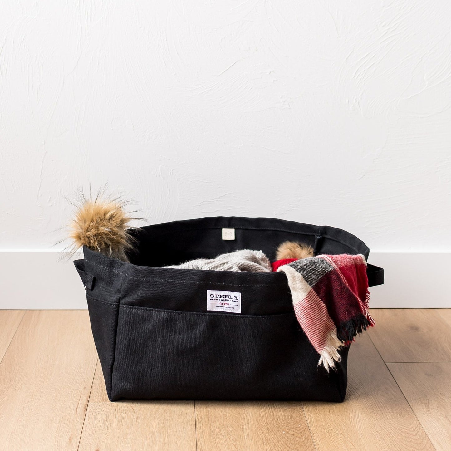 Black Large Canvas Storage Bin