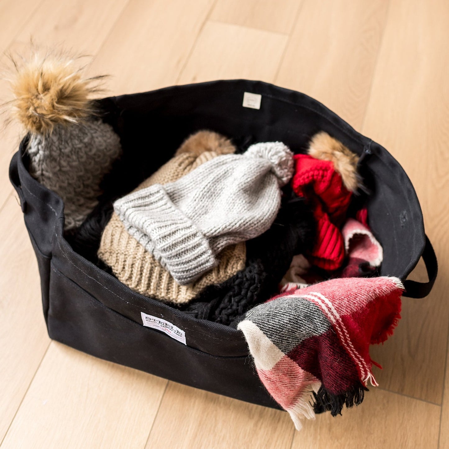 Black Large Canvas Storage Bin
