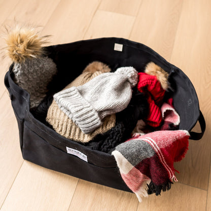 Black Large Canvas Storage Bin