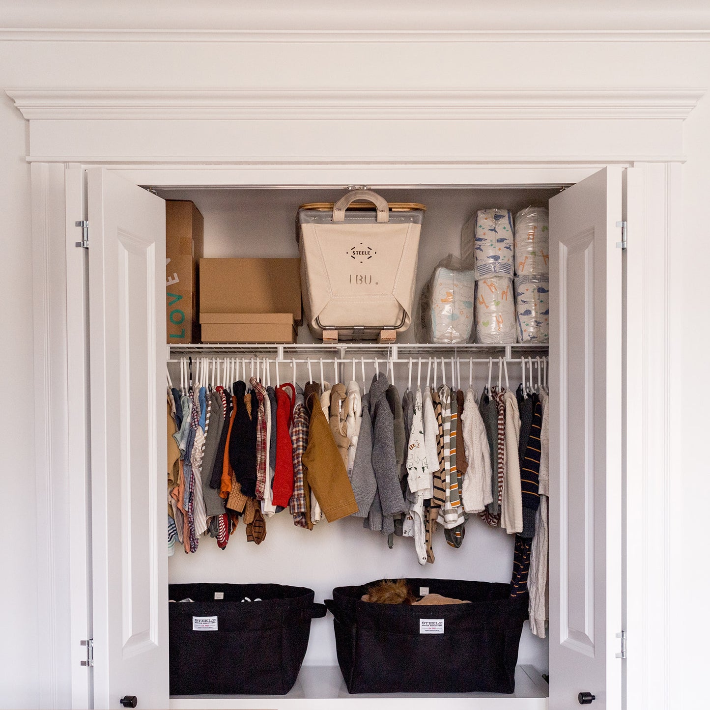 Black Large Canvas Storage Bin
