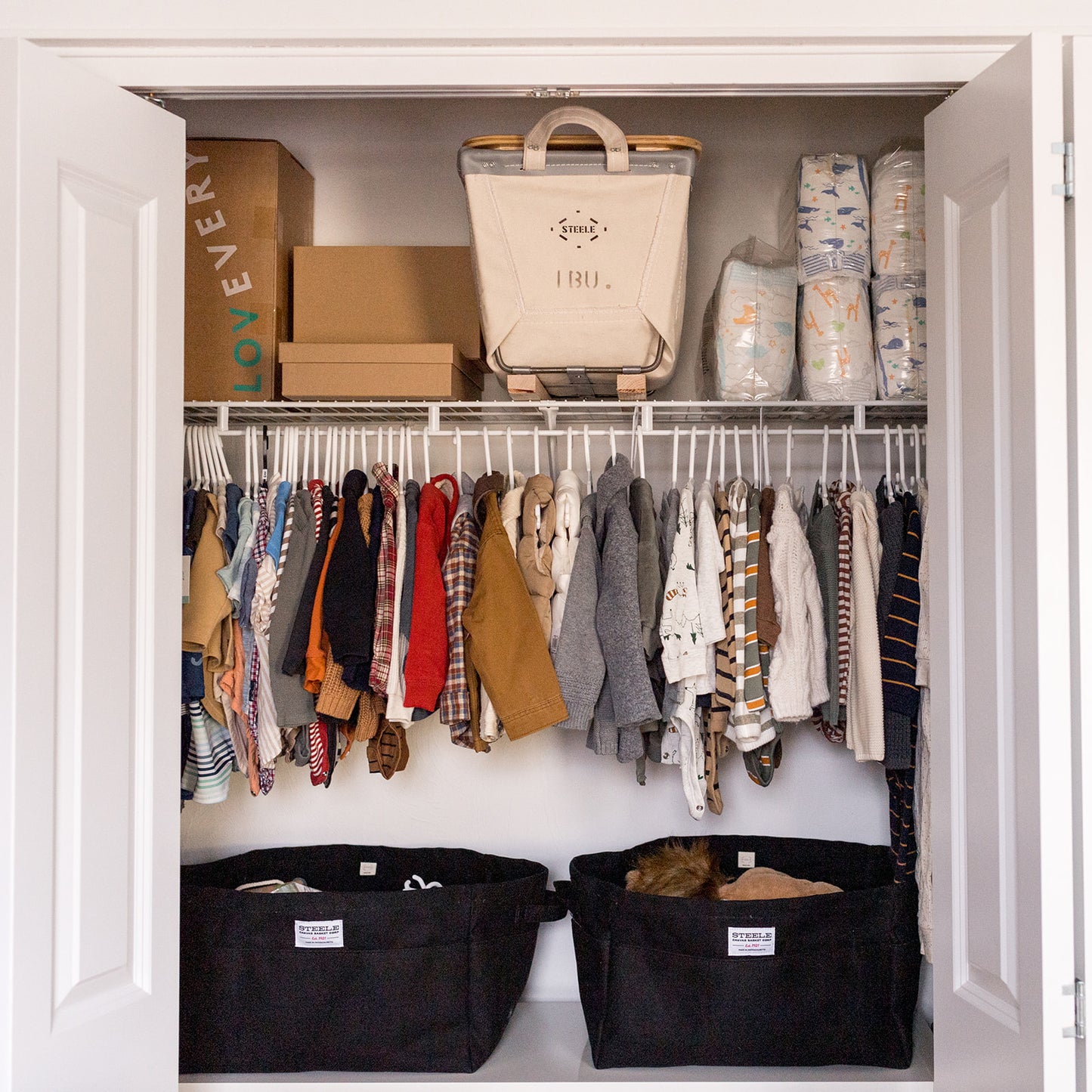 Black Large Canvas Storage Bin