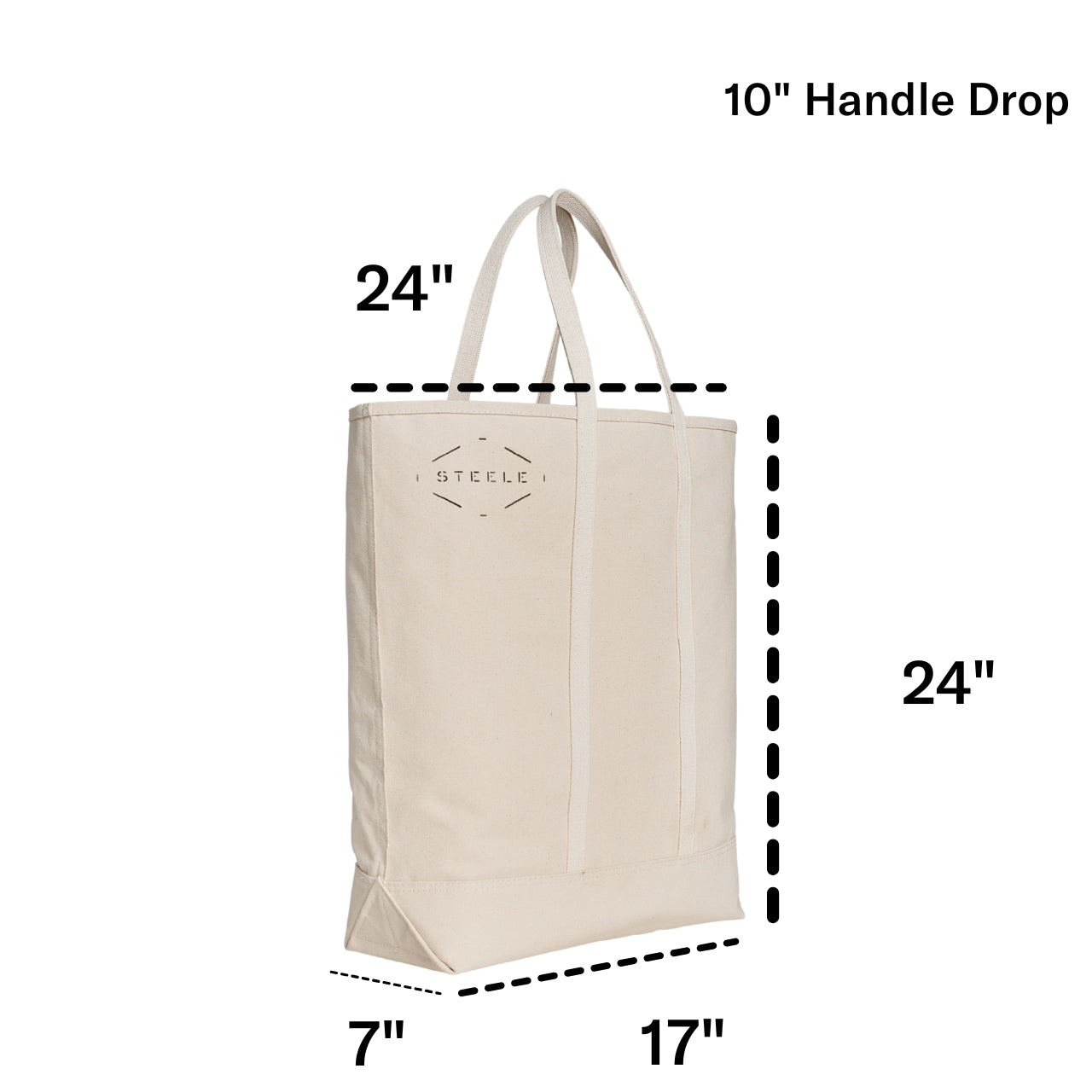 Natural Canvas Tote Bag - Tall
