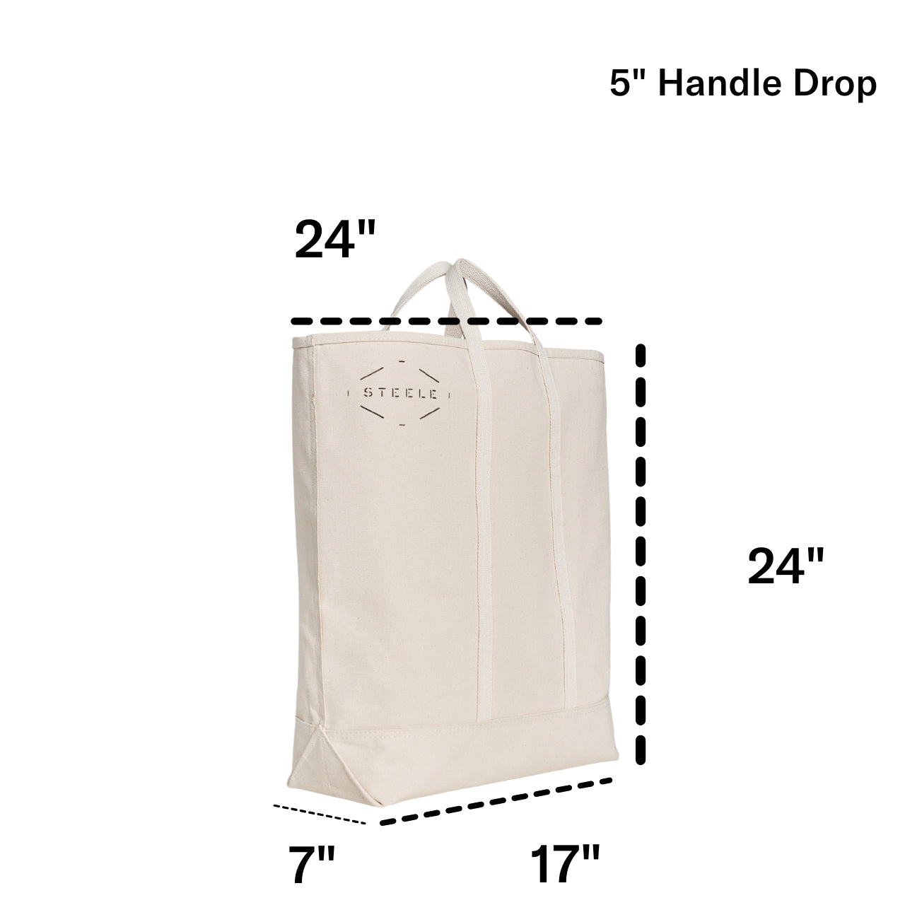 Natural Canvas Tote Bag - Tall