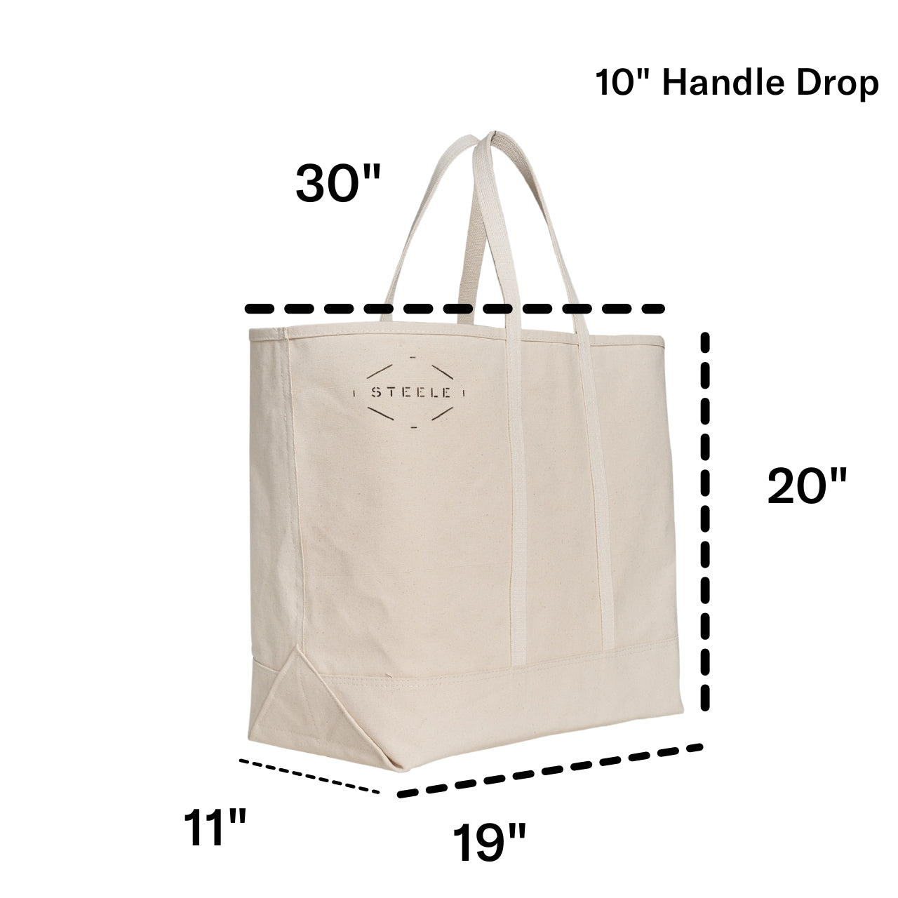 Natural Canvas Tote Bag - Large
