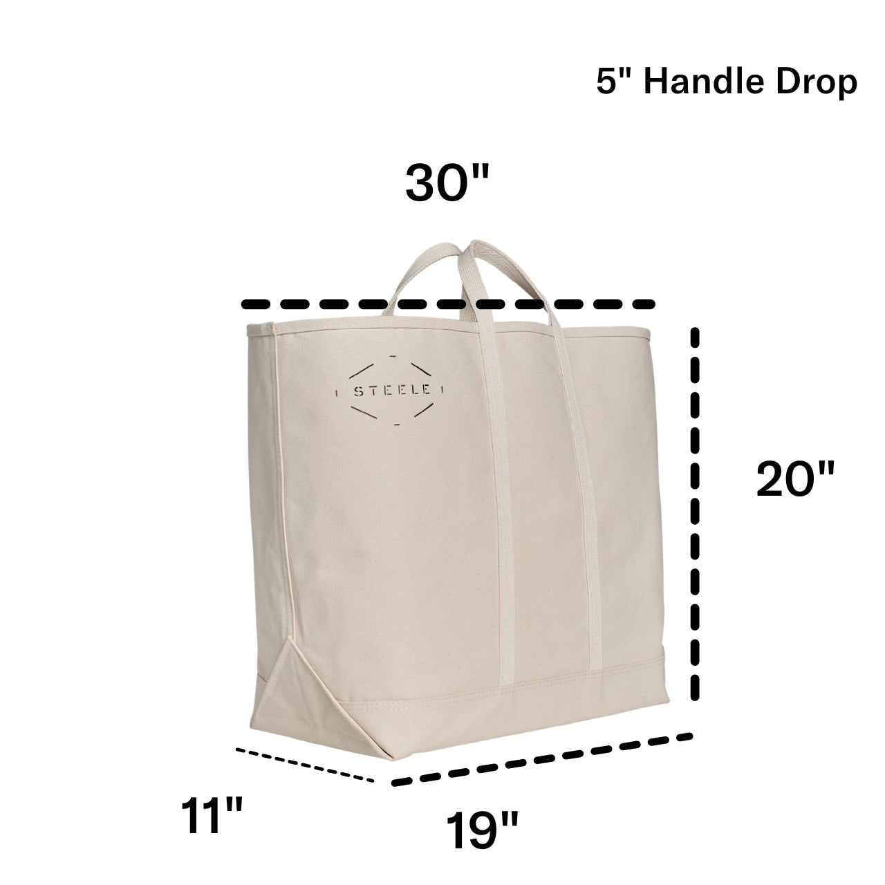 Natural Canvas Tote Bag - Large