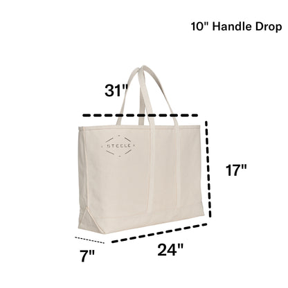 Natural Canvas Tote Bag - Wide