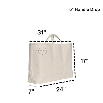 Natural Canvas Tote Bag - Wide