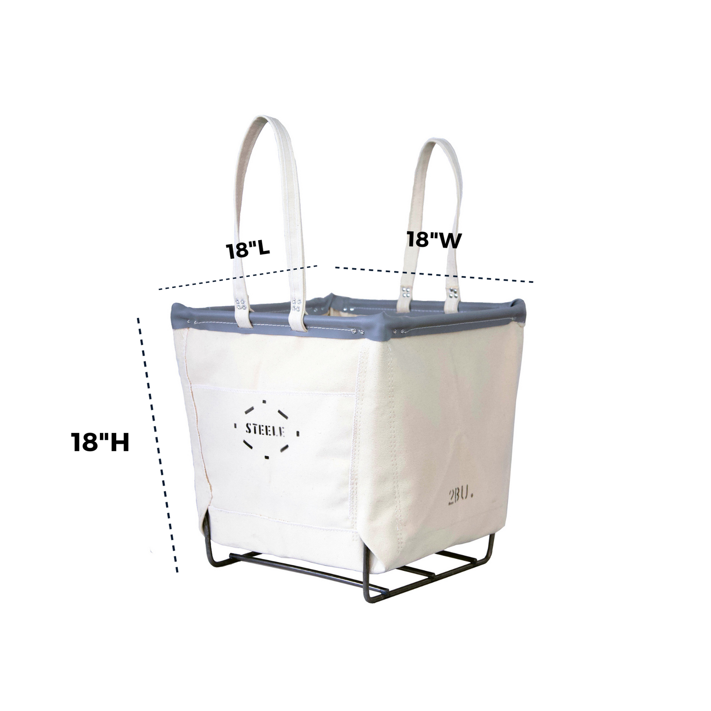 Canvas Wood Basket - 2 Bu
